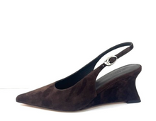 Load image into Gallery viewer, Celein Suede Dark Brown Heels