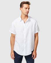 Load image into Gallery viewer, Vacay Swimwear - Short Sleeve Linen Shirt, White