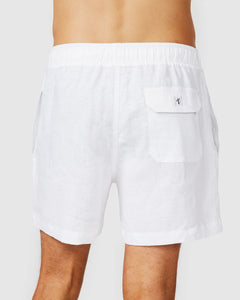 Vacay Swimwear - Linen Shorts, White