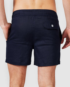 Vacay Swimwear - Linen Shorts, Navy