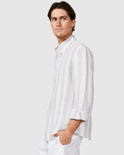 Load image into Gallery viewer, Vacay - Linen Shirt, Grey Stripe