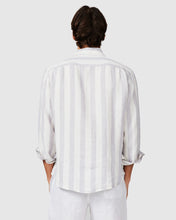 Load image into Gallery viewer, Vacay - Linen Shirt, Grey Stripe