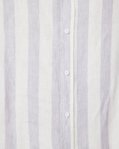 Vacay - Linen Shirt, Grey Stripe