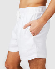 Load image into Gallery viewer, Vacay Swimwear - Linen Shorts, White