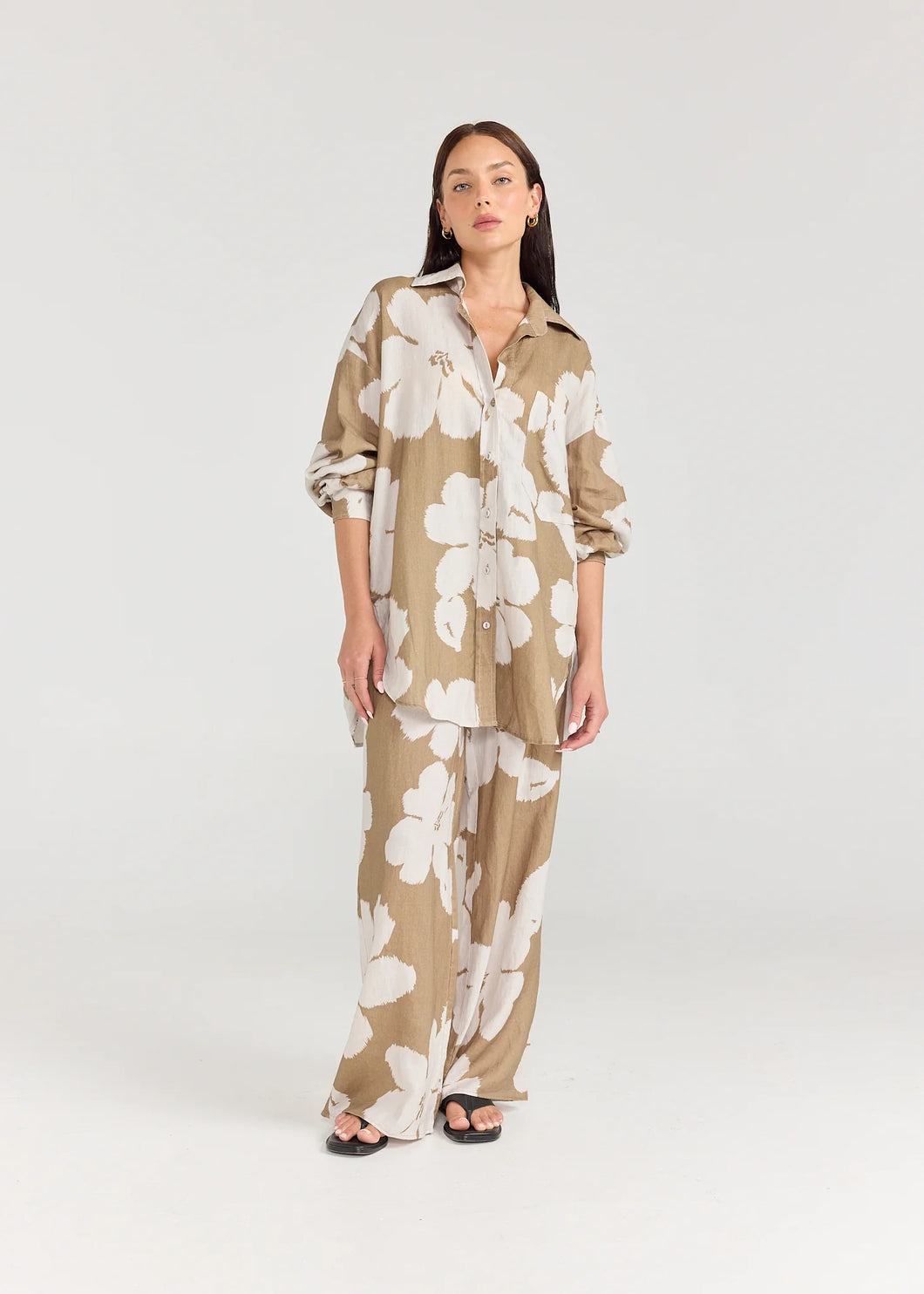 Brooklyn Shirt, Olive Bloom