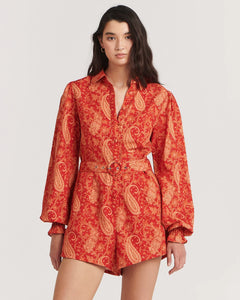 Charlie Holiday - Gisele Playsuit, Terracotta