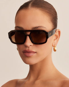 The Suki Sunglasses, Dark Havana Torte/ Choc Fade
