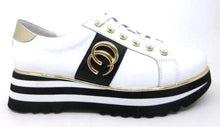 Load image into Gallery viewer, Edgey Sneaker, White/ Black