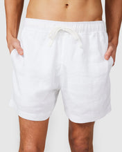 Load image into Gallery viewer, Vacay Swimwear - Linen Shorts, White