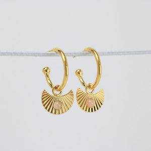 Moon Gazer Earring in Gold with Rose Quartz