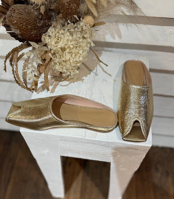 Boni Sandal, Gold Leather - Mollini
