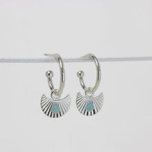 Load image into Gallery viewer, Moon Gazer Earring in Silver with Green Amazonite