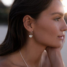Load image into Gallery viewer, Moon Gazer Earring in Silver with Green Amazonite