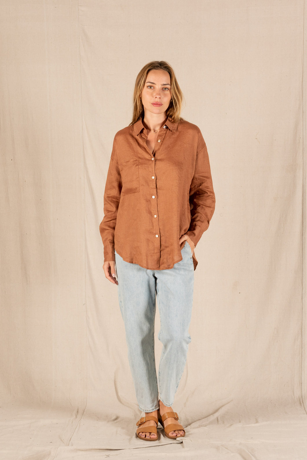 Valeria  Label, Millie Shirt, Rust