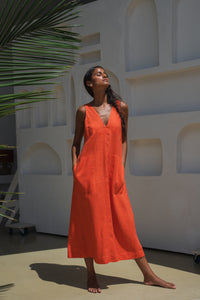 Iris Linen Dress Spritz - Lilly Pilly