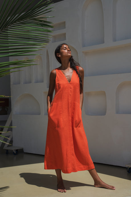 Iris Linen Dress Spritz - Lilly Pilly