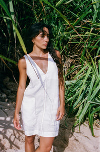Isla Linen Dress ivory