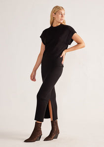 MOS The Label - Wistful Midi Skirt, Black Knit