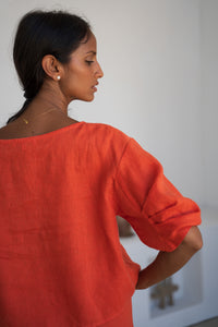 Leia Linen Top Spritz - Lilly Pilly