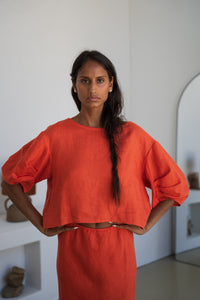 Leia Linen Top Spritz - Lilly Pilly