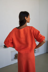 Leia Linen Top Spritz - Lilly Pilly