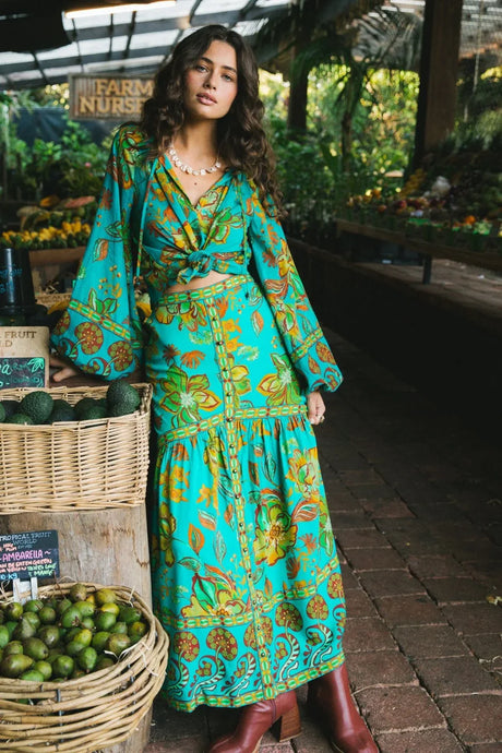 Matilda Maxi Skirt, Peacock