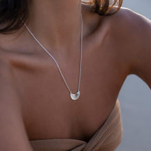 Load image into Gallery viewer, Moon Beam Necklace in Silver with Green Amazonite