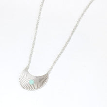 Load image into Gallery viewer, Moon Beam Necklace in Silver with Green Amazonite