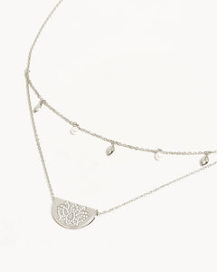 By Charlotte - Live In Peace Lotus Necklace, Silver