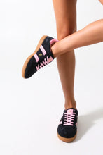 Load image into Gallery viewer, Goodsole 2001 Parallel Sneakers, Navy/Pink Suede