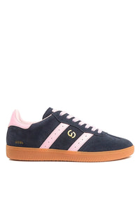 Goodsole 2001 Parallel Sneakers, Navy/Pink Suede
