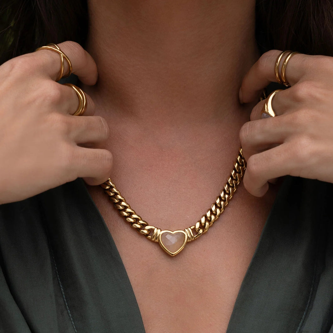 Valentine Necklace, Rose Quartz - Arms of Eve