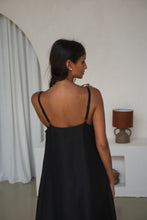 Load image into Gallery viewer, Nova Linen Silk Dress Black - Lilly Pilly Collection