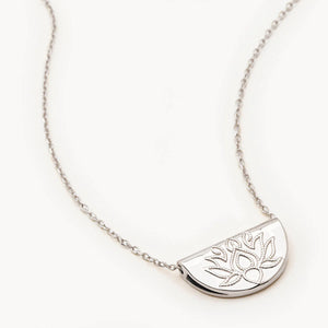 By Charlotte - Lotus Short Necklace, Silver