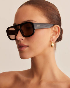 The Suki Sunglasses, Black/Caramel