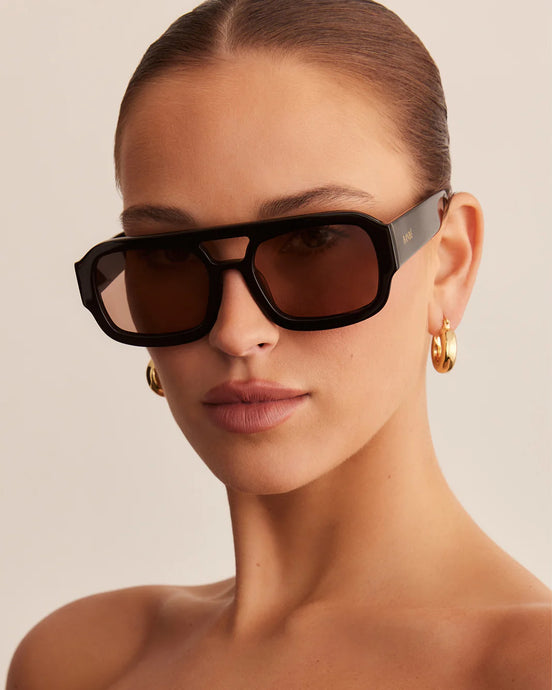 The Suki Sunglasses, Black/Caramel