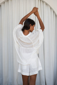 Thalia Cotton Voile Shirt Ivory Lilly Pilly