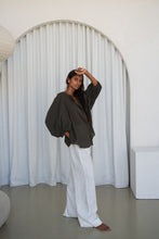 Load image into Gallery viewer, Thalia Cotton Voile Shirt  Khaki  Lilly Pilly