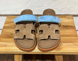 Upol Flats, Light Choc/ Denim