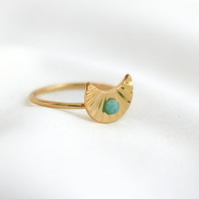 Load image into Gallery viewer, Wild Heart Ring, Gold with Green Amazonite