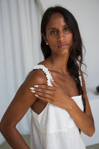 Zahara linen Dress Ivory- Lilly Pilly