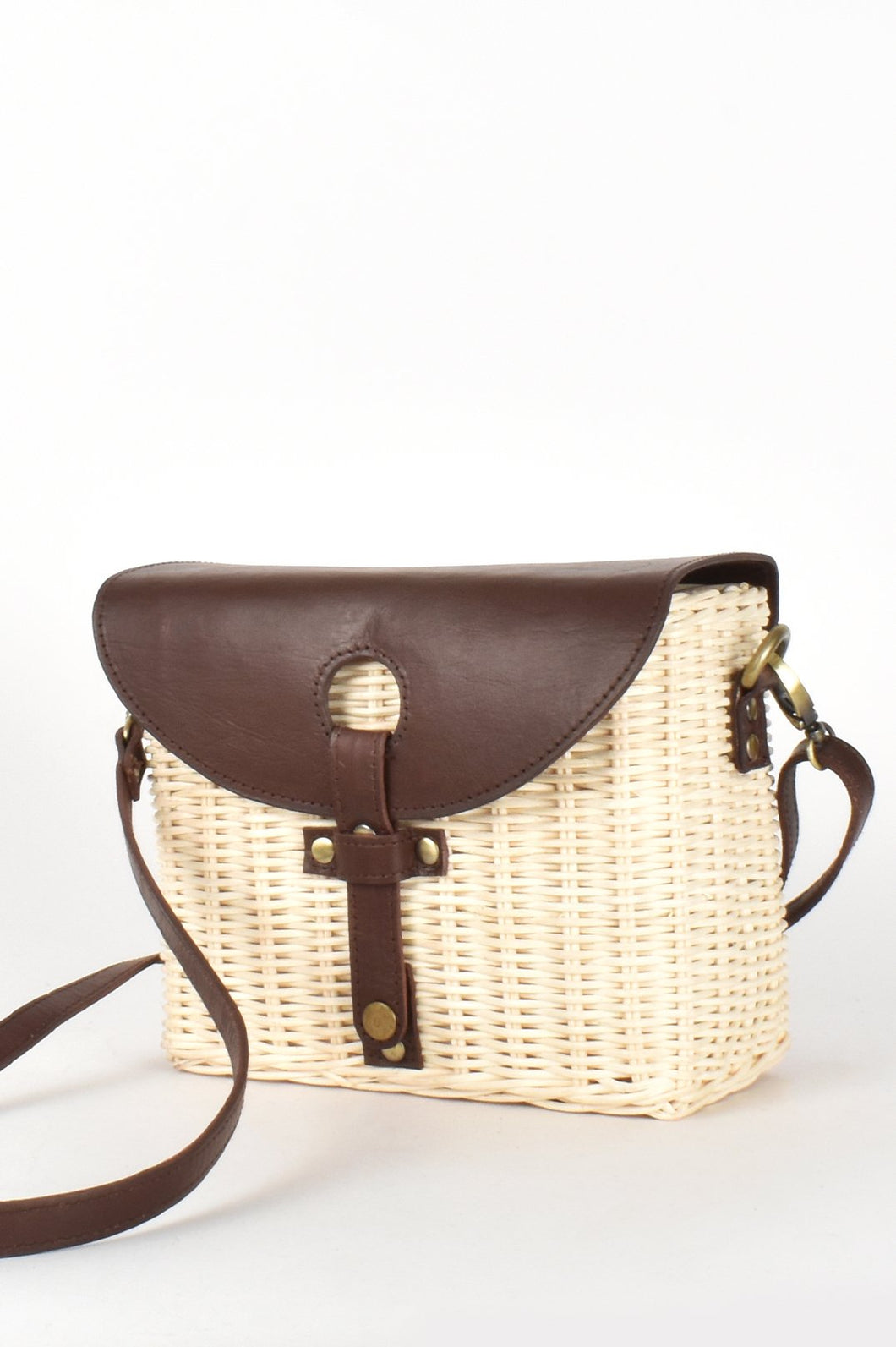 Adorne - Wicker and Leather Flap over Bag