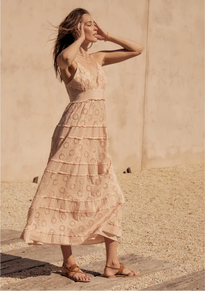 MOS The Label - Summer Loving Maxi Dress, Peach Sand
